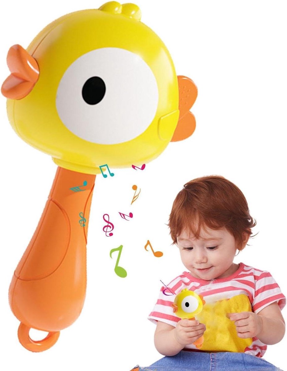 Maracas voor kinderen - Muziekspeelgoed shaker - Muziek ontdekken - Leuk eend design - 50 x 38 x 90 mm