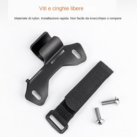 Fietspomp Houder - Montagebeugel Pomp - Fietsbanden Oppompen - Stevige Framebevestiging - 6.5 cm Lengte - Zwart — afbeelding 5