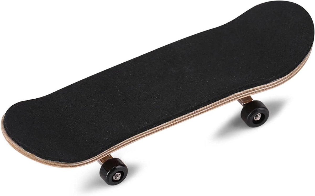 Houten Vinger Skateboard DIY Pro Set Vaardigheid Oefenen 5-laags Esdoorn Dek 19 x 14 cm Zwart