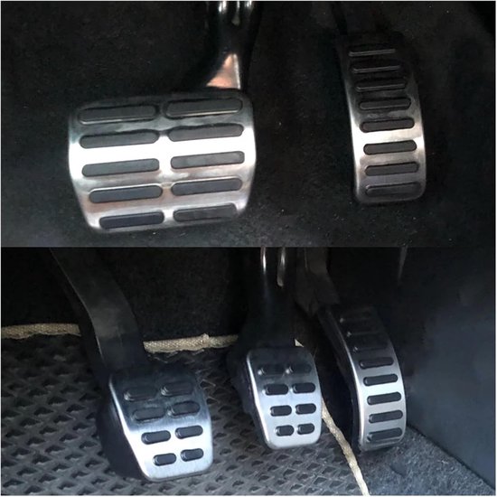 Pedalenhoes Set - Auto Pedaalhoezen - Auto Interieur - Verbeterde Grip - MT 3 Stuks - Zilverkleurig — afbeelding 3