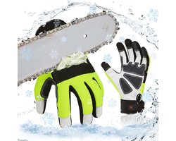 Vgo... 0°C/12°F Chainsaw Gloves, 12-Layer Chainsaw Protection, Safety Leather Work Gloves?(GA8912FWCS, Grey, M, 1Pair)