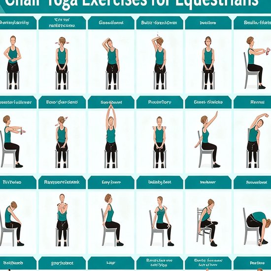 Yoga Stoel Kaart - Oefenposter Senioren - Thuis Fitness - Meer dan 30 Houdingen - 40 x 60 cm - Blauw — afbeelding 3