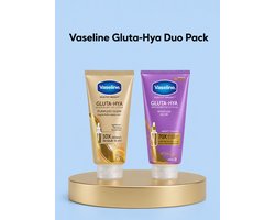 Vaseline Gluta-HYA Duo Pack – Verhelderende & Hydraterende Lichaamsverzorging Set – Verrijkt met Glutathion en Hyaluronzuur – Helpt Donkere Vlekken te verminderen, Egaliseert de Huidtint & Geeft een Zachte, Stralende & Gezonde Huid