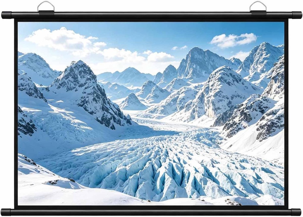 Projectiescherm - Filmdoek - Thuisbioscoop - Automatisch vergrendelend - 60 inch - Metaal