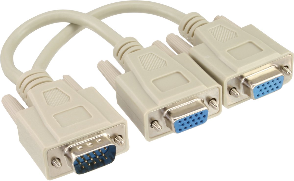 InLine® VGA Y-adapterkabel, VGA male naar 2x VGA female