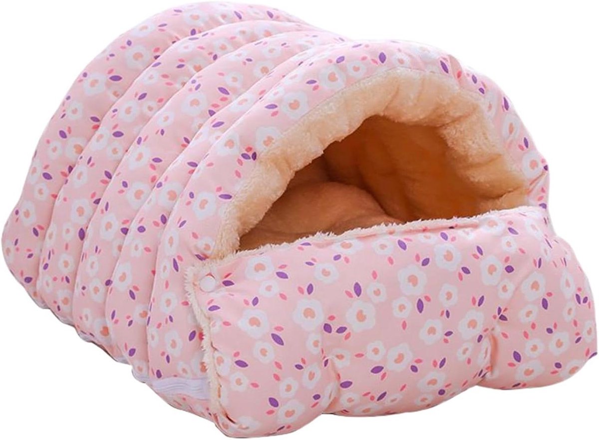 Kattenmand Tent - Huisdier Nest - Rustgevende Slaap - Dubbele Thermische Ondersteuning - 40 x 36 x 4 cm - Roze