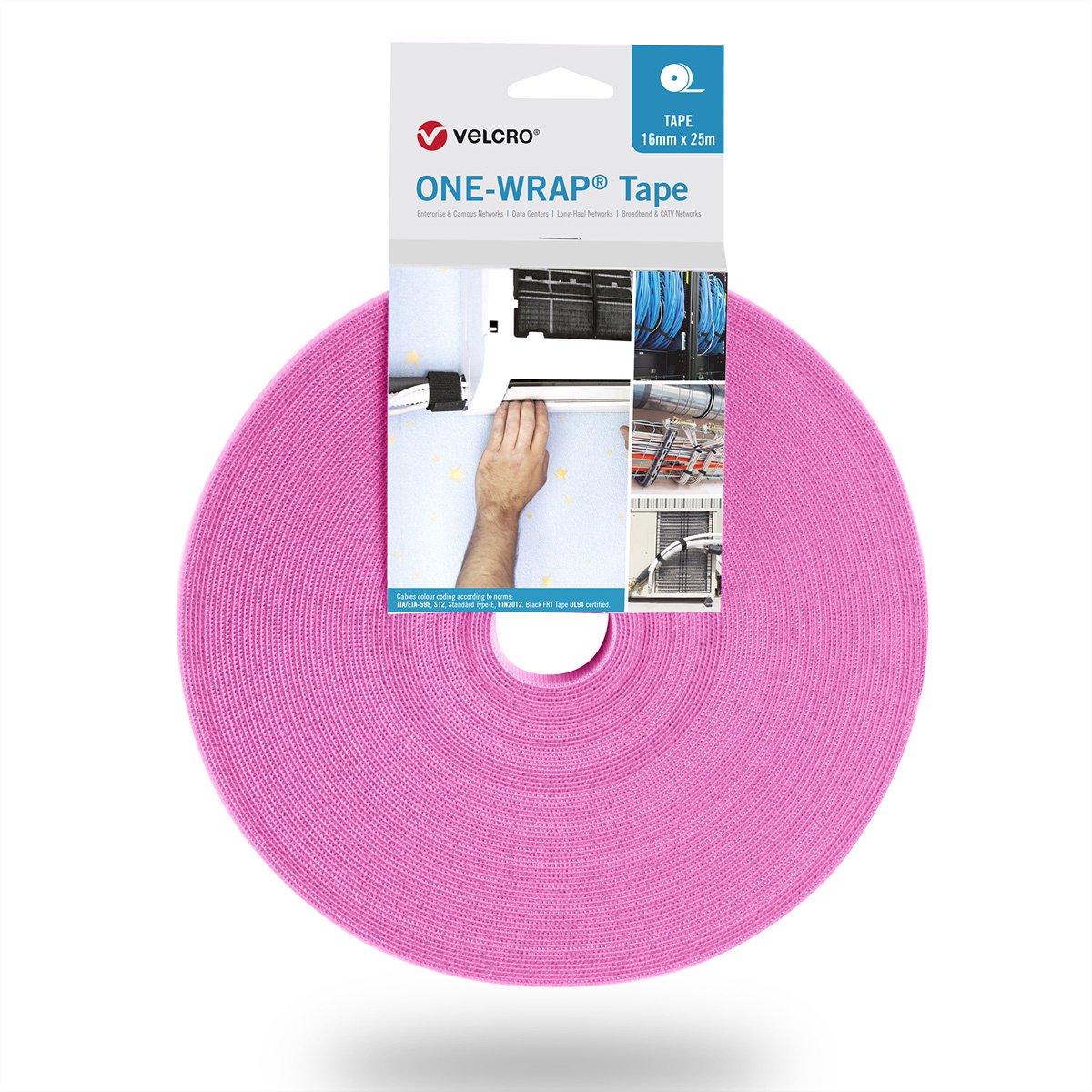 VELCRO® One Wrap® Klittenband - 50 mm breed - 25 meter - Roze