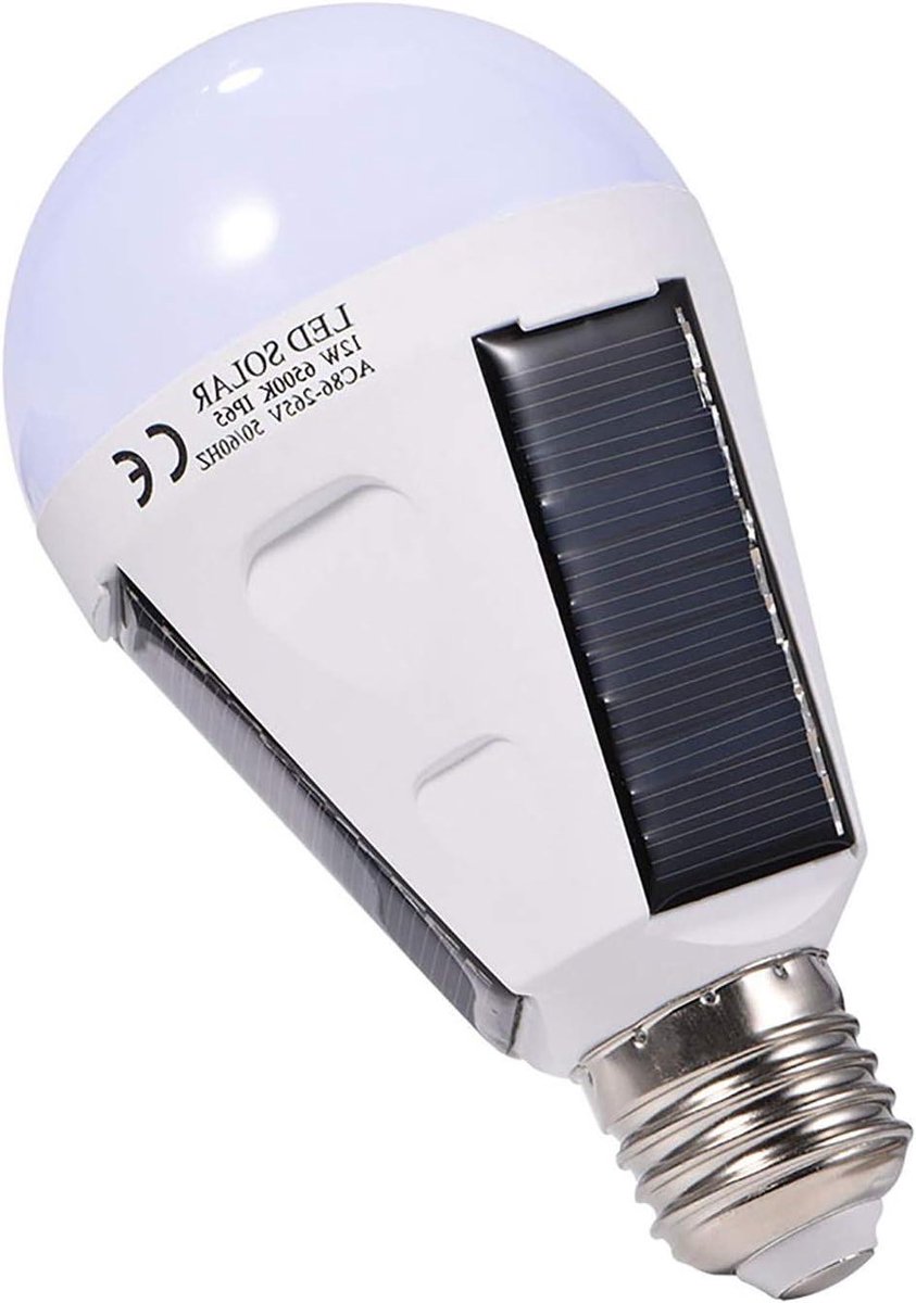 Zonne-energie Lamp - Draagbare Noodlamp - Huisverlichting Buiten - Hoge Helderheid Paneel - 12 Watt - Wit