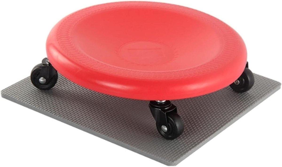 Buikspierroller Fitness roller - Abs trainer - Buikspieren trainen - Stabiele brede wielen - 1000 Gram - Rood