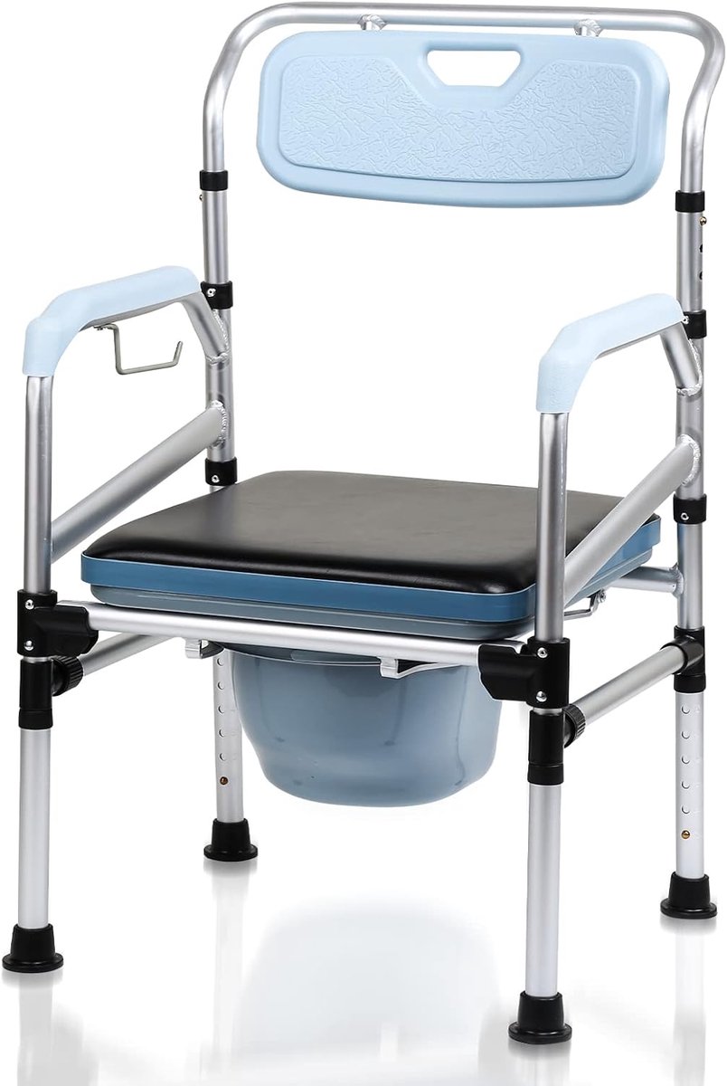 Douchestoel met Antislip - Toiletstoel - Badkamerstoel met Rugleuning & Armsteun - Rugcomfort