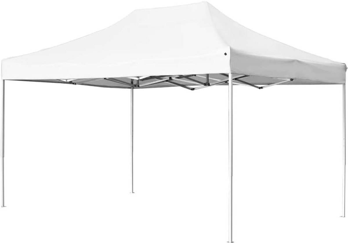 Partytent Opvouwbaar - Feesttent Vouwbaar - Buitenfeesten Organiseren - Stabiel Aluminium Frame - 45 x 3 Meter - Wit