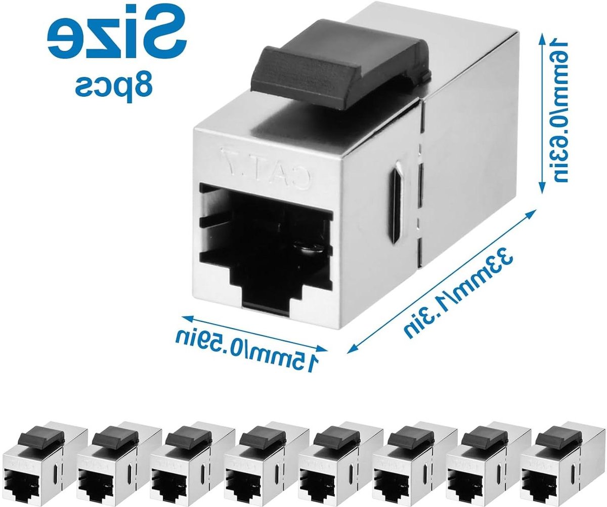 Keystone Module - RJ45 Koppeling - Netwerk Verbinding - Installatie zonder gereedschap - 8 stuks - Zilver