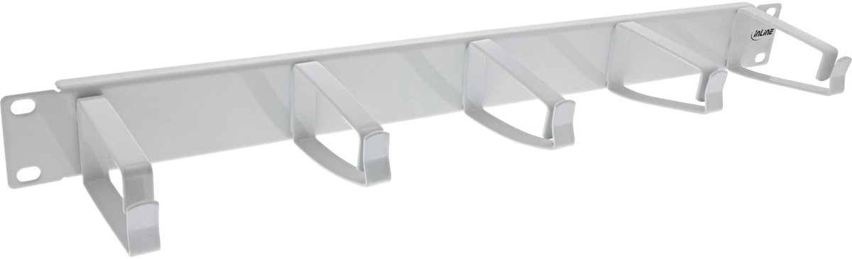 InLine® 19 kabelmanagementpaneel, 5 grote beugels, RAL7035, grijs