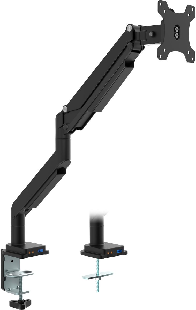 InLine® bureauhouder met lifter en USB/audio tot max. 82cm 32 9kg