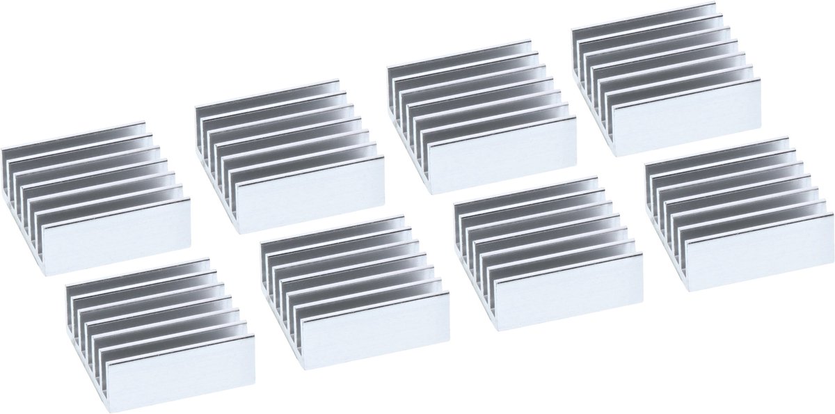 InLine® Pak van 8 IC-koelers, zelfklevende koelribben