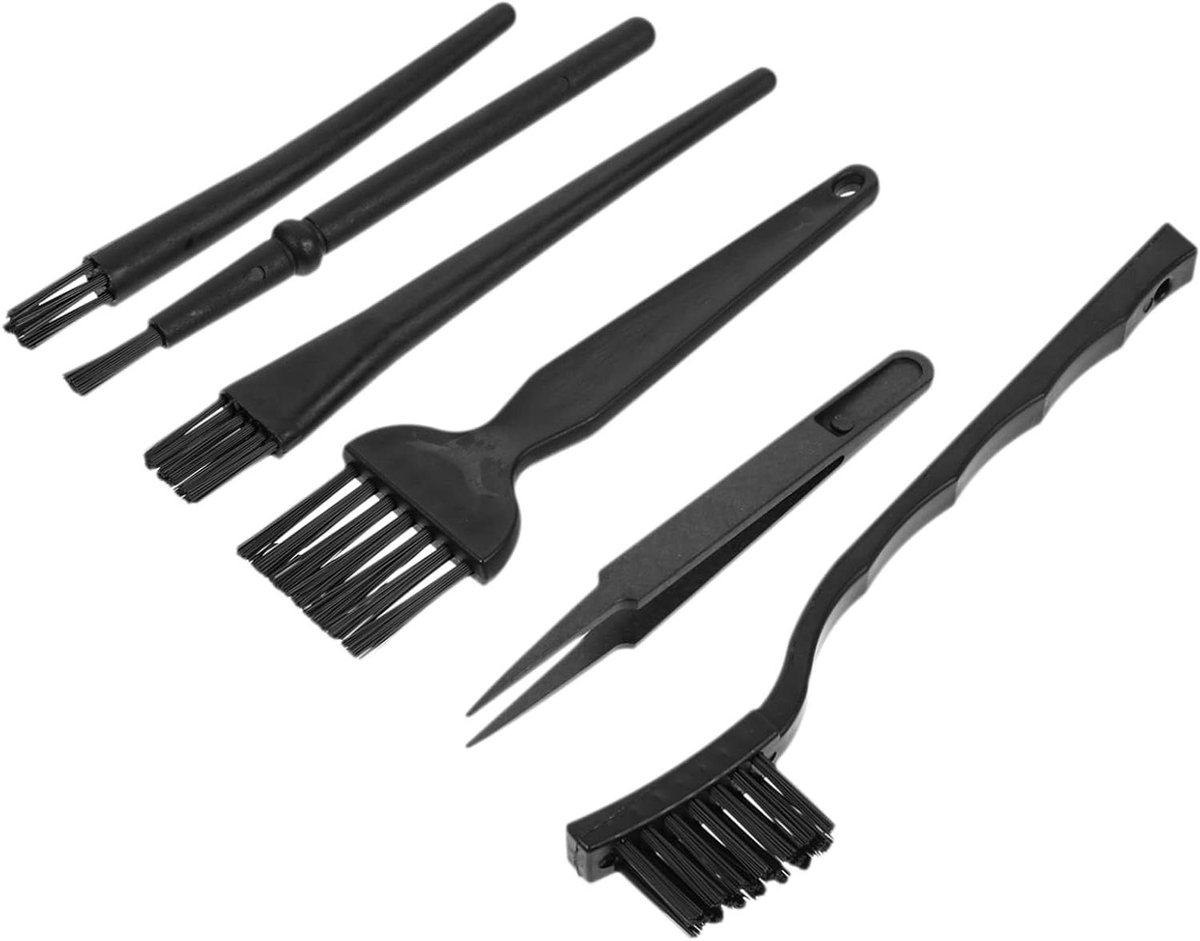 Reinigingsborstel Set - Veegmachine - Toetsenbord Schoonmaken - Multifunctioneel Ontwerp - 5 Sets - Zwart