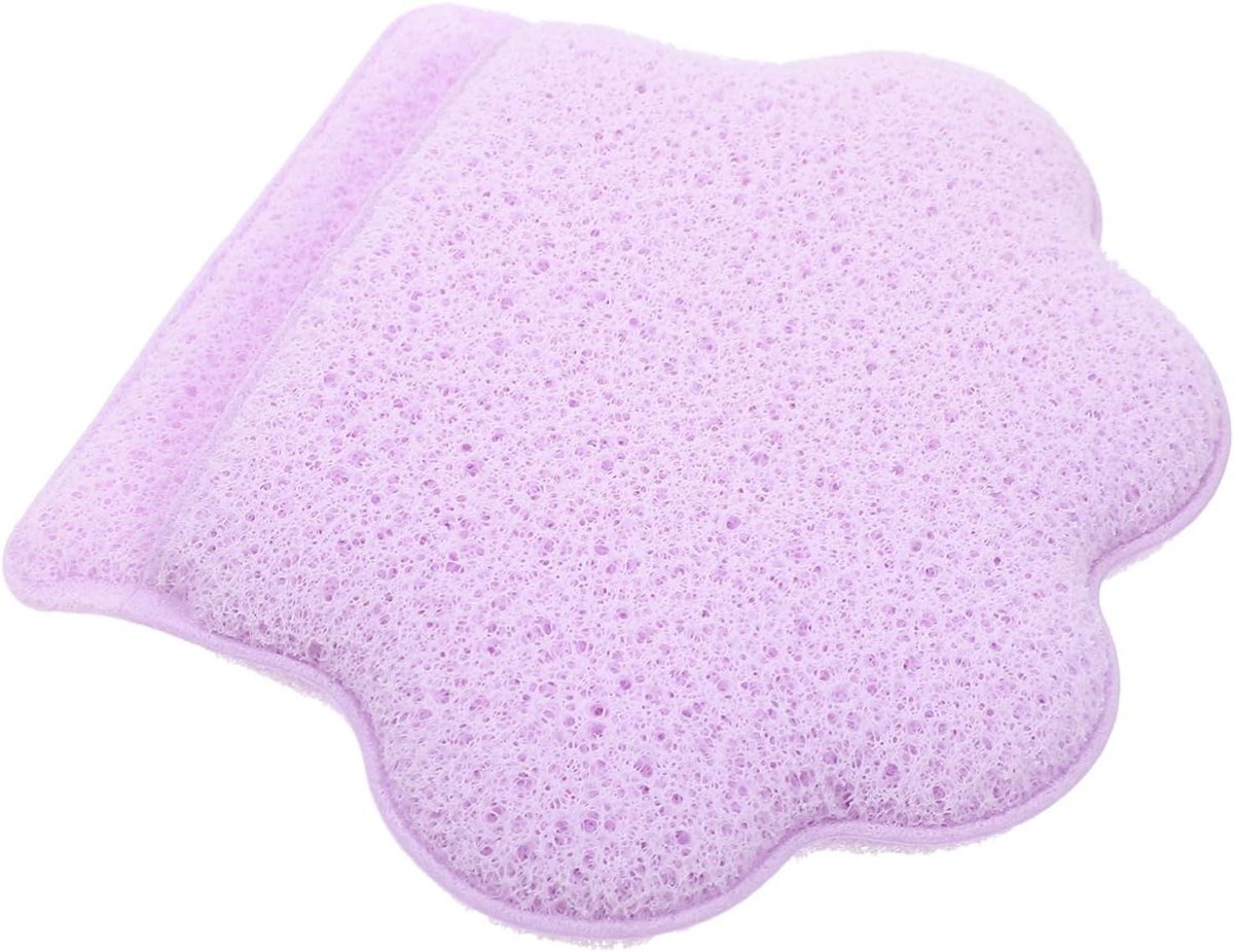 Gezichtsscrubber Spons - Reinigingspad - Milde Huidreiniging - Herbruikbaar Materiaal - 13 x 11 cm - Paars