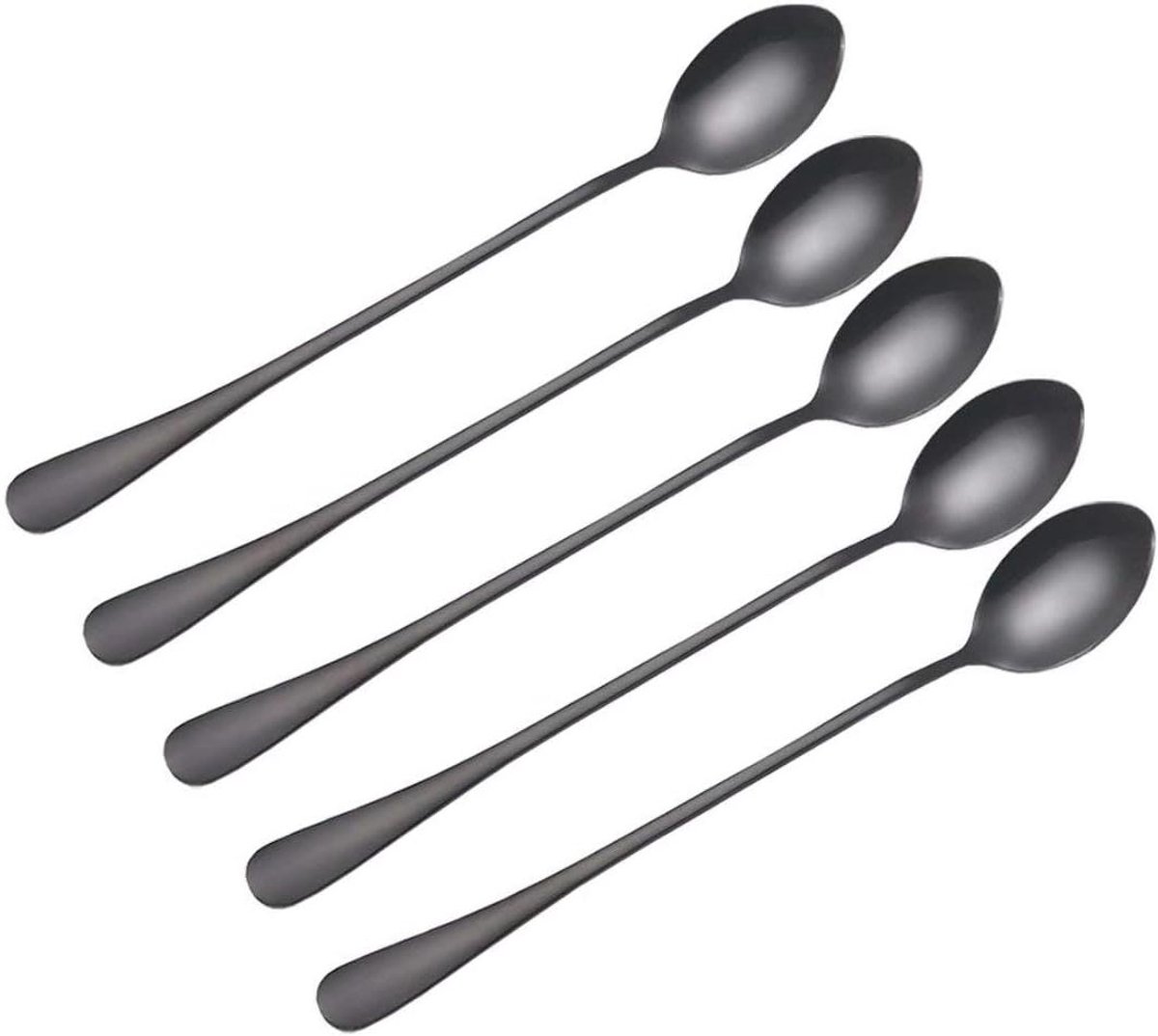 Lepels Set - Roerlepels - Drankjes Roeren - Lange Handgreep - 195 cm - Zwart