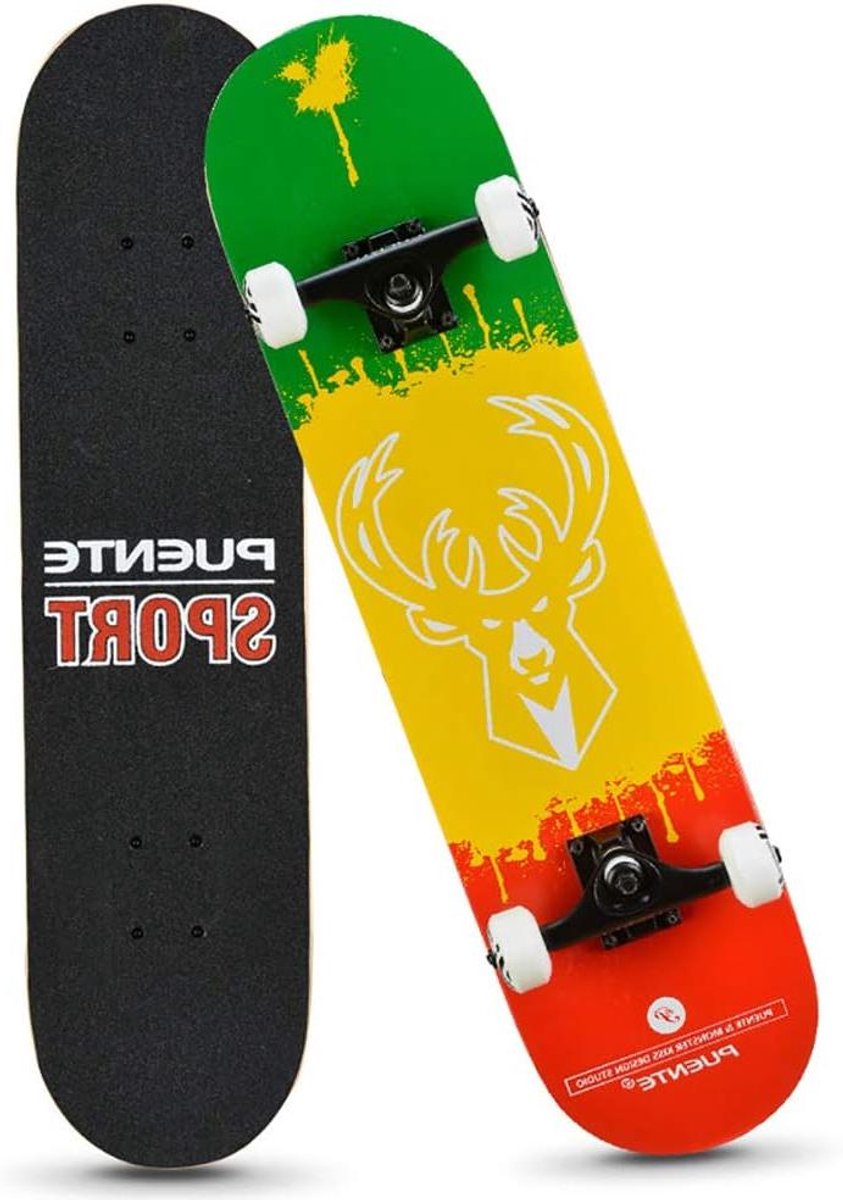 Skateboard Cruiser Trickboard Stunts en cruisen Dubbel kickdeck 31 x 8 inch