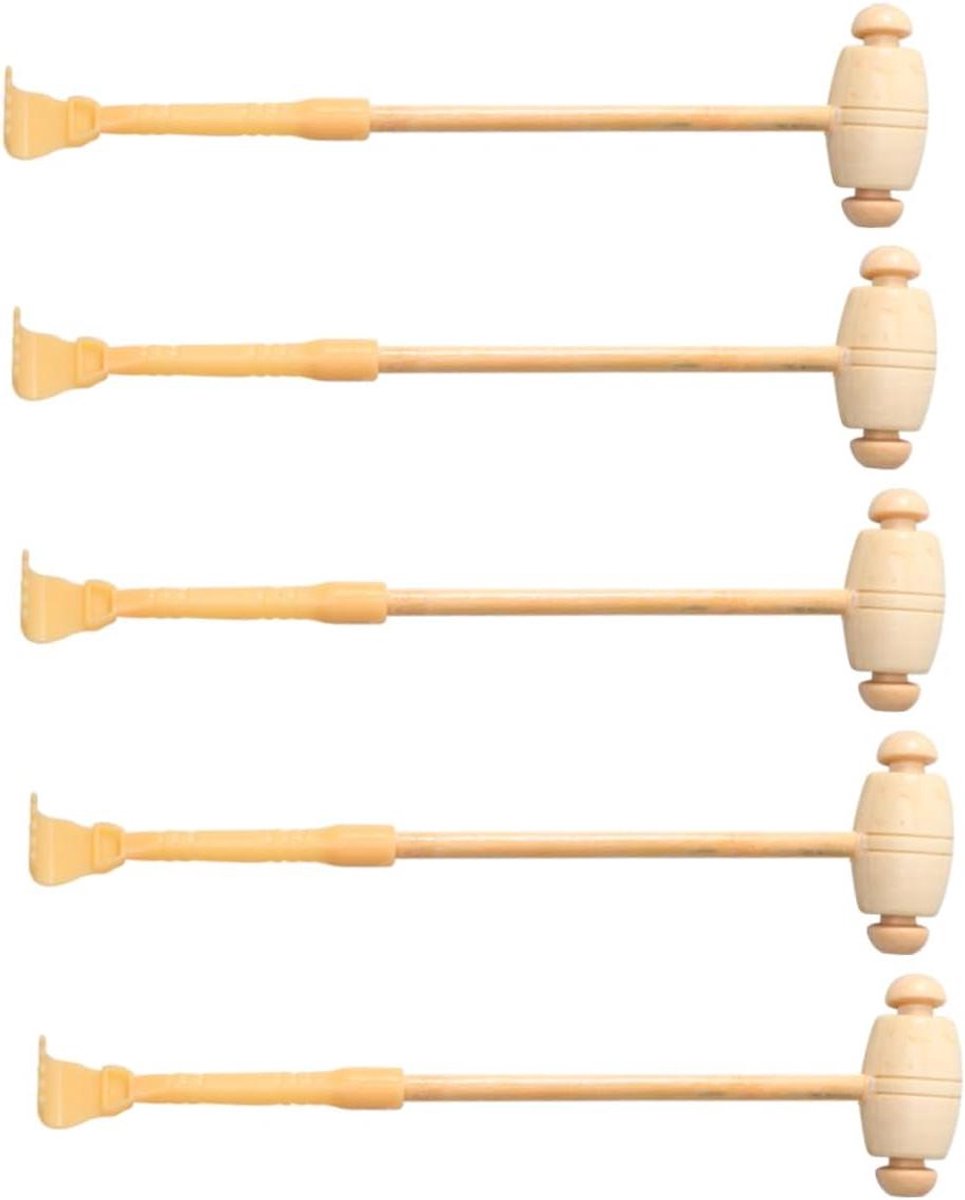 Houten Ruggenkrabber - Massage Hulpmiddel - Lichaam Ontspanning - Dubbel Doel Hamer - 33x6 cm - Niet gespecificeerd