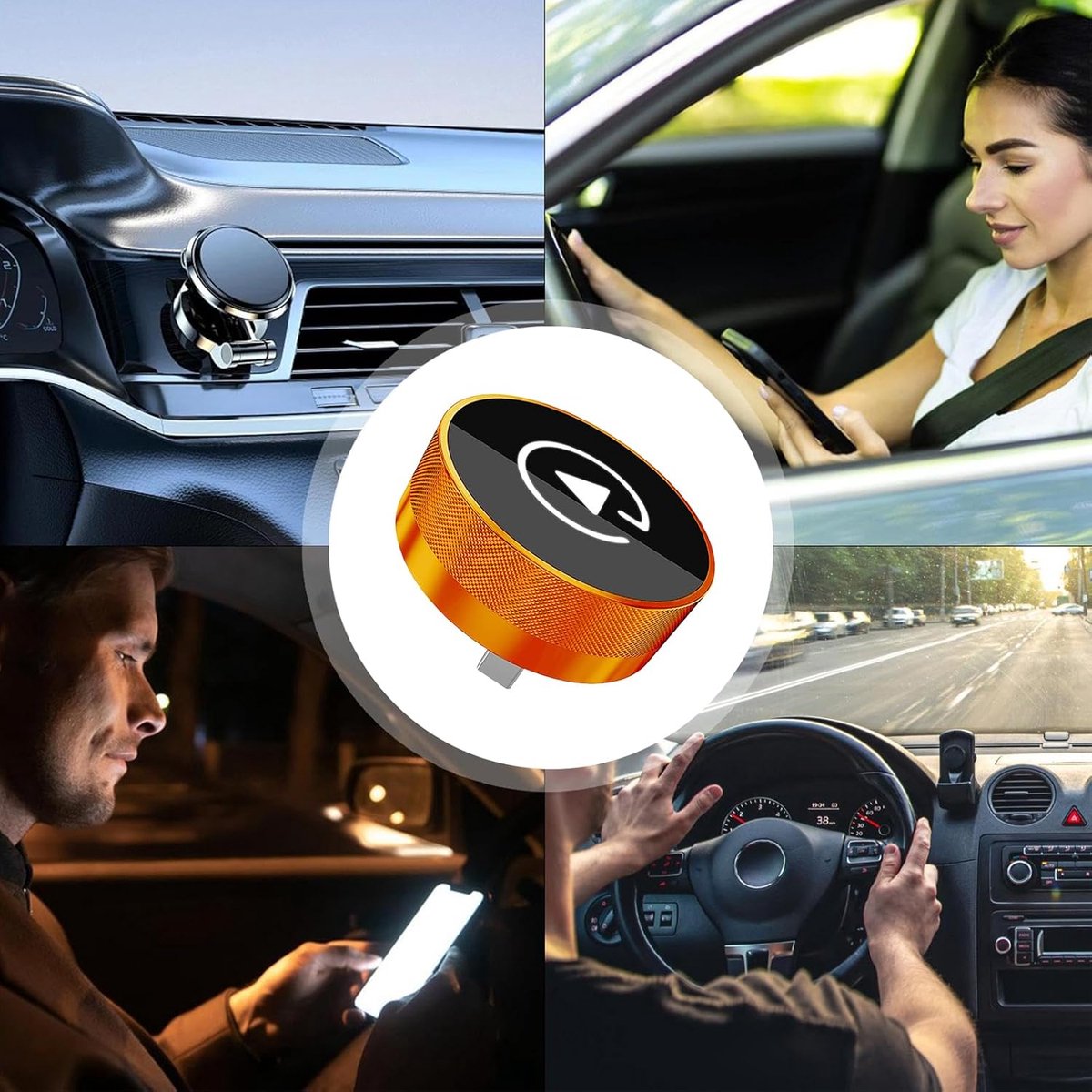 Draadloze Adapter - Dongle Auto - Auto Entertainment - Snelle Reactie - 118 Inch - Oranje