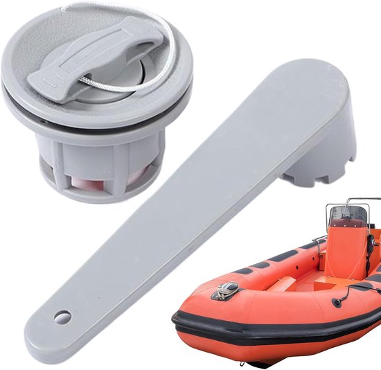 Opblaasbare boot ventiel - Luchtstop accessoire - Watersport onderhoud - Dubbele afdichting ontwerp - 63 x 39 cm - Grijs — afbeelding 4