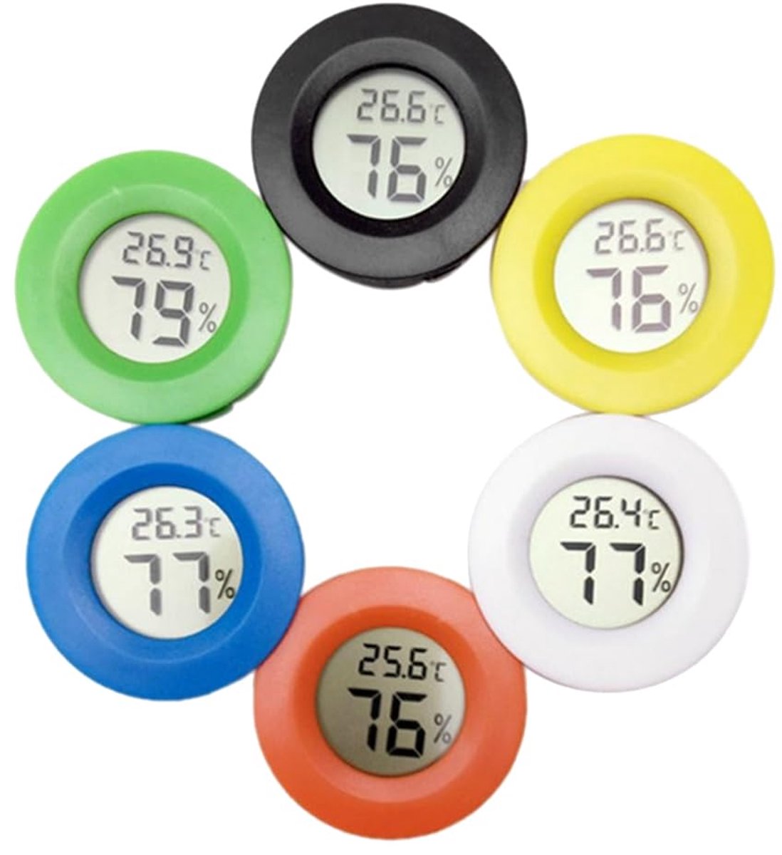 Hygrometer Thermometer - Temperatuur meter - Klimaat meten - Digitaal LCD display - 4.5 cm - Wit