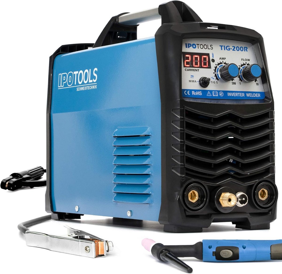 WIG Lasapparaat DC 200 Ampere Digitaal met HF Ontsteking en MMA Functie