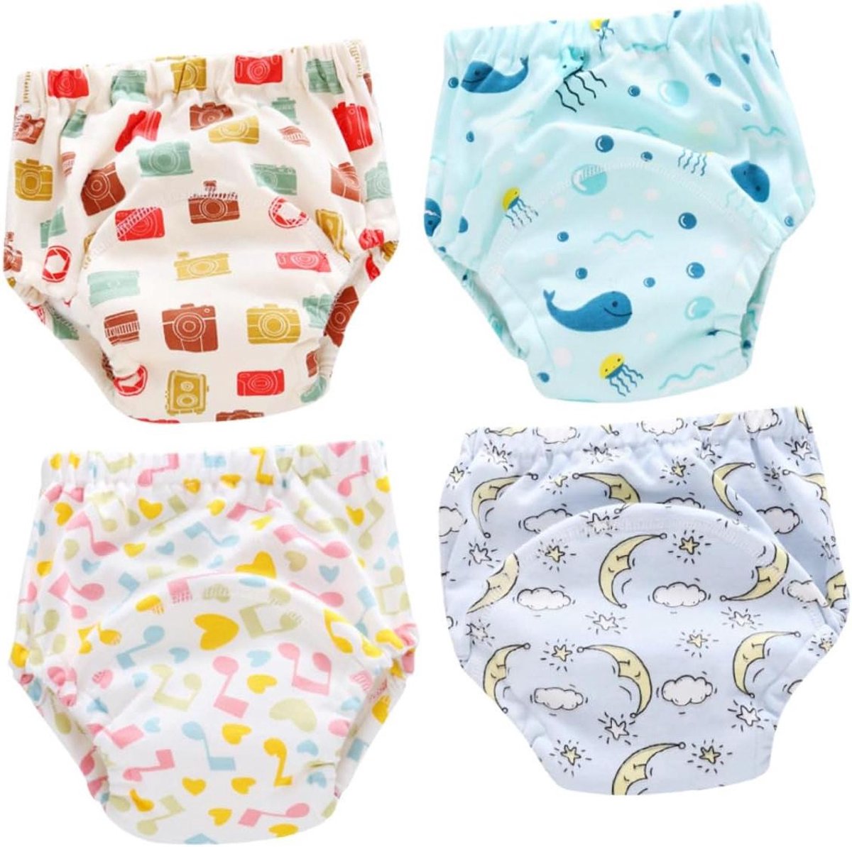 Potty Training Pants - Zindelijkheidstrainingsbroekjes Wasbare Luiers - Baby Zindelijkheidstraining - Ademende Scheiding 6 Lagen - 12-18 Kg - Gekleurd