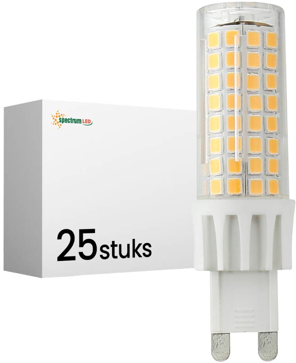 Spectrum LED Insteeklampje G9 7W - 230V - 770 Lumen - 3000K Warm wit - Gezellig licht - Energiezuinig - 25 stuks