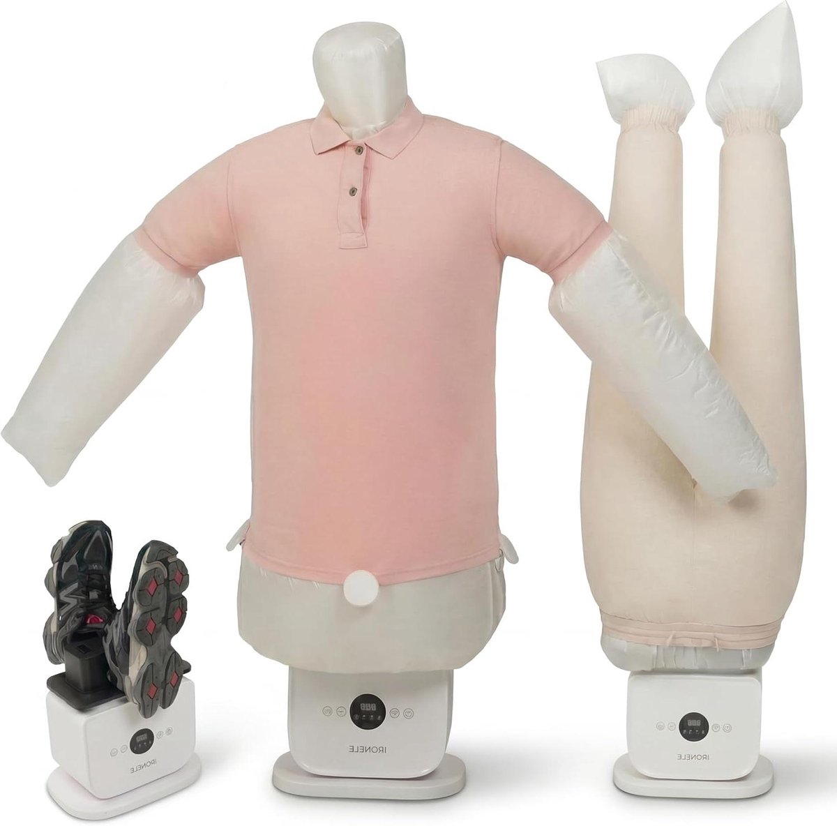 Automatische Strijkmannequin - Strijkapparaat Hemden Broeken - Kreukvrije Kleding - Strijkt en Droogt - XS tot XXXL - Wit