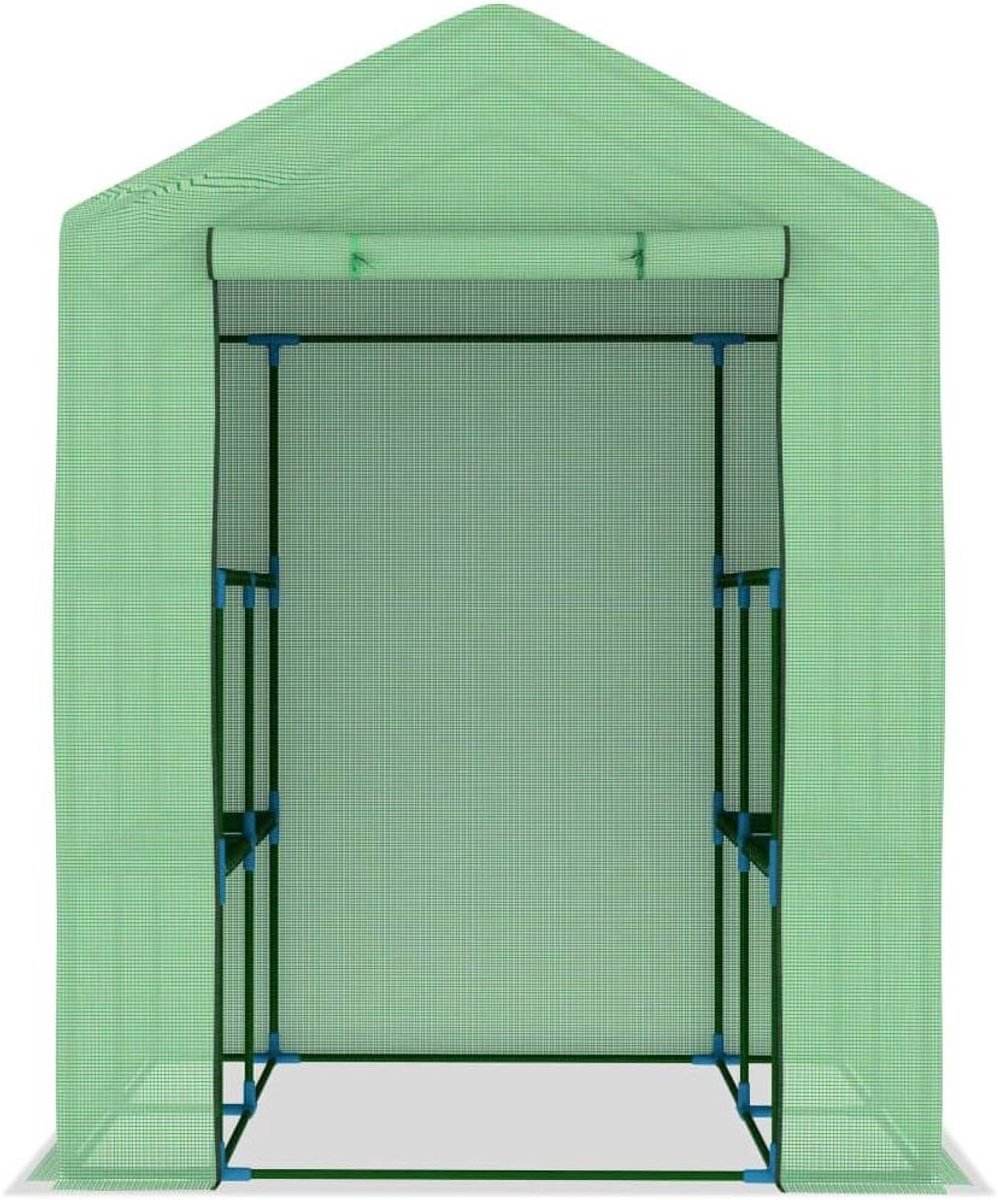 Broeikas met planken - Plantenhuis Tomatenkas - Planten beschermen - 170 g/m² PE-netweefsel - 143x143x195 cm - Groen