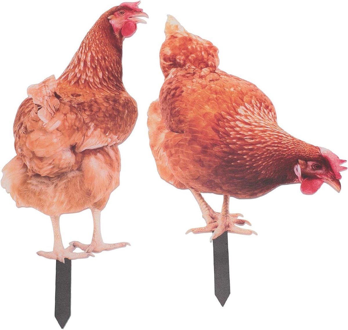 Kippen Tuinstekers - Tuindecoratie Figuren - Tuin Decoreren - Levendig Acryl Ontwerp - 6 Stuks - Kleurrijk