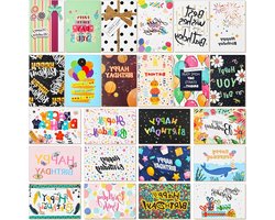 Verjaardagskaarten Set met Enveloppen, 24 Stuks, Lege Wenskaarten voor Mannen en Vrouwen, Feestelijke Groeten Verjaardagskaarten Set met Enveloppen, 24 Stuks, Lege Wenskaarten voor Mannen en Vrouwen, Feestelijke Groeten