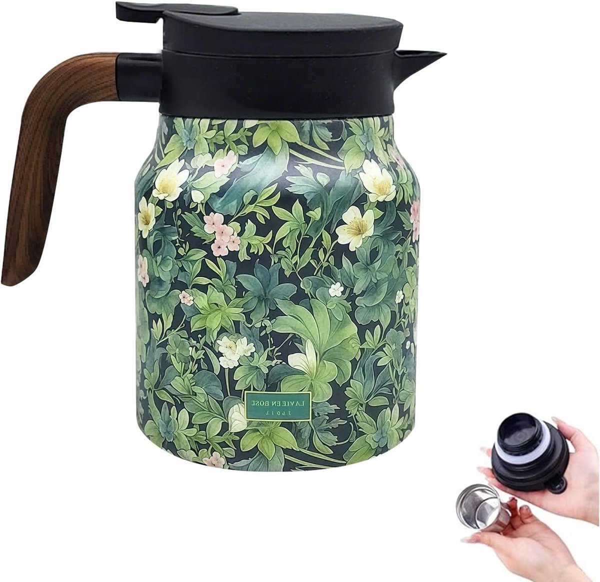 Thee thermoskan - Koffie karaf - Dranken serveren - Met ingebouwde zeef - 1 Liter - Groen