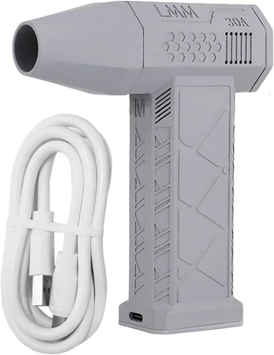 Turboventilator - Krachtige blazer - Stof verwijderen - Borstelloze motor - 200 W - Grijs