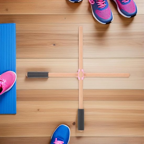 Draagbare Yoga Stick - Houdingscorrector Stok - Houding Verbeteren - Antislip Handvat - 49.5 cm Lengte - Beige van Gym Revolution — afbeelding 5