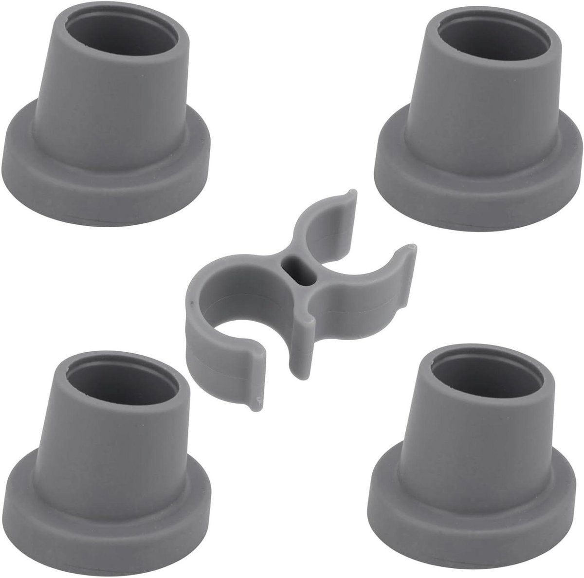 Douchestoel Voetkussentjes - Badstoel Accessoires - Veiliger Douchen - Met Antislip Grip - Voor 1-1/8 Inch Pijpen - Grijs