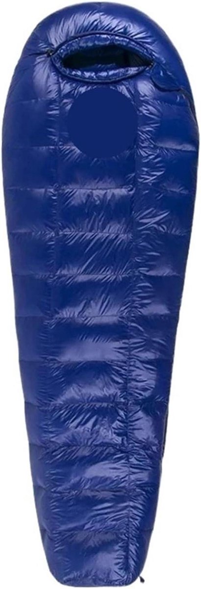 Ganzendons Slaapzak - Kampeer Slaapzak - Buiten Kamperen - Thermische Isolatie - Verlengde Lengte - Donkerblauw