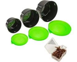 Aas Opbergdoos - Visgerei Doos Regenworm - Aas Georganiseerd Houden - Luchtcirculatie Gaten - Set van 3 - Groen