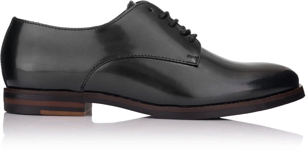 Vaton lidia veterschoenen dames platin zwart leer