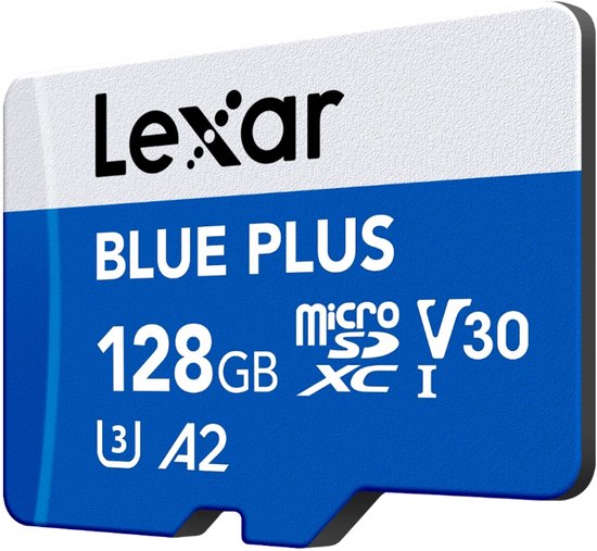Lexar 128GB Micro SD Blue Plus UHS-I V30 100MB/s geheugenkaart