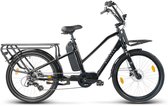 Villette Longtail, midmotor ebike transport 13Ah 7sp zwart