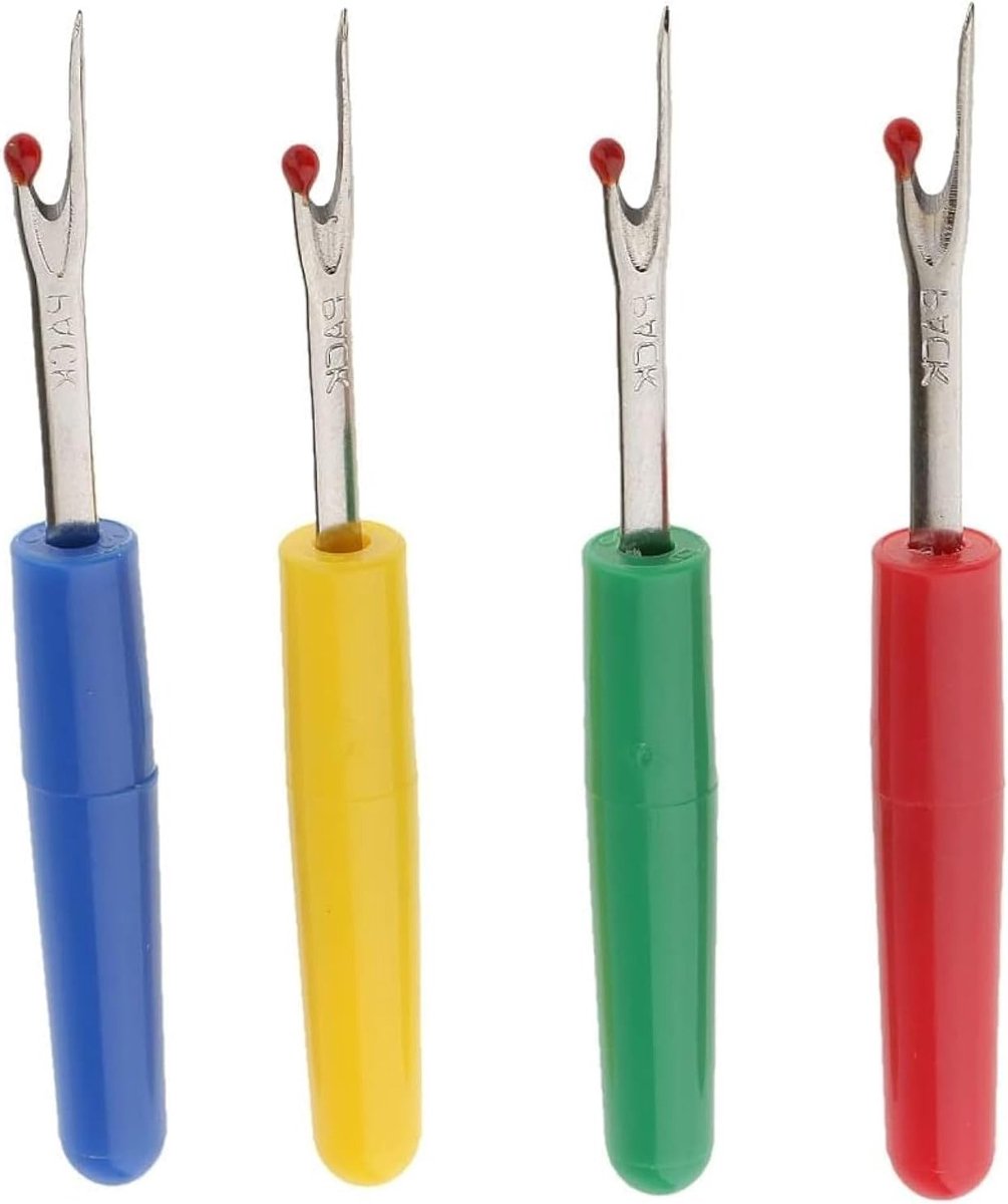 Set van 4 Naadopeners met Plastic Handvat en Bescherming voor Naaien en Borduren