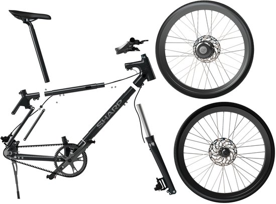 Sharp Milano BK-RS08-EB e-bike 7Ah 1sp naked bike zwart van Sharp — afbeelding 3