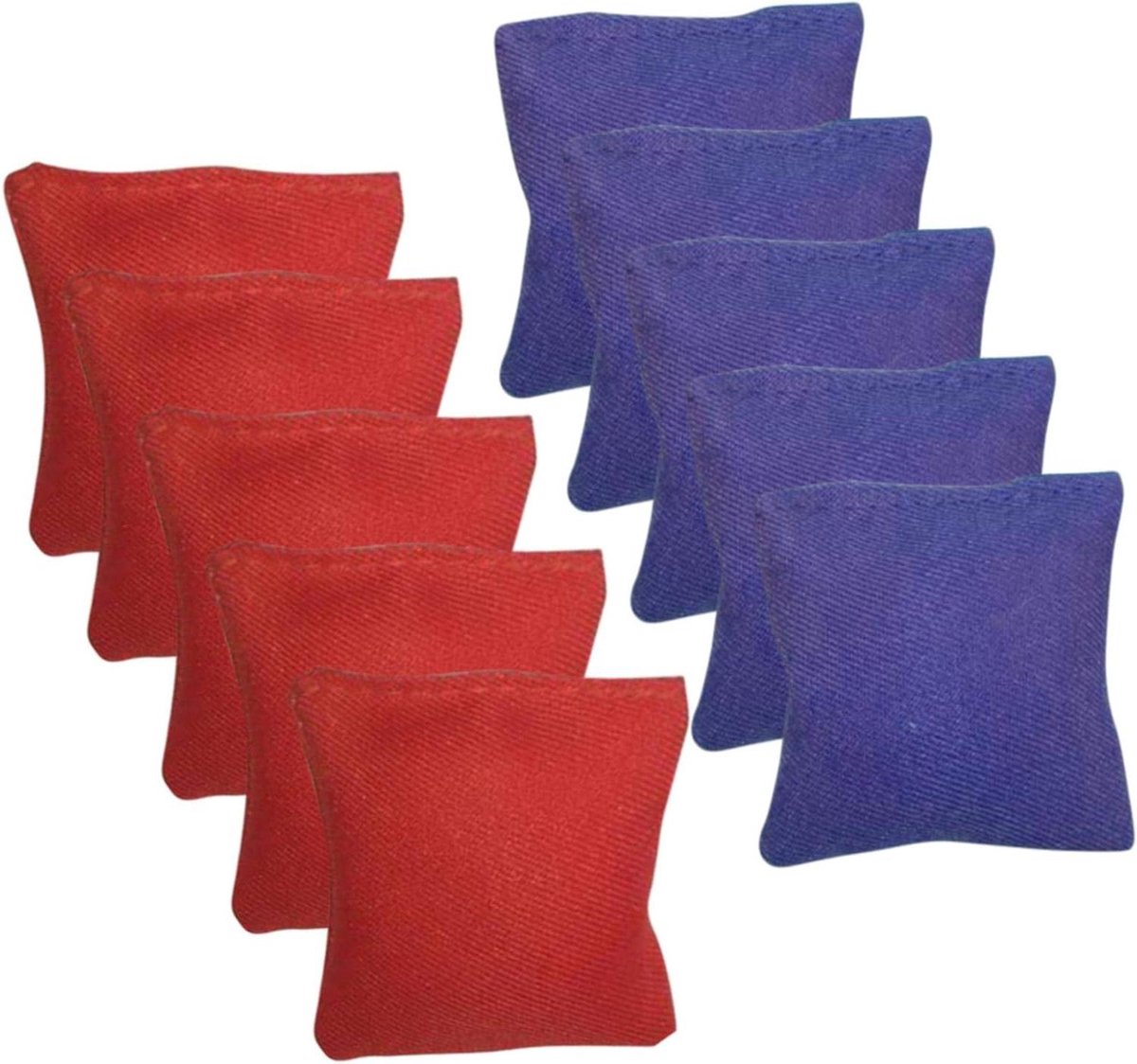 Maïsgatzakken Set - Gooizakken Bonen Tassen - Buiten Spelletjes - Scheurvrij Canvas - 10 stuks - Rood Blauw