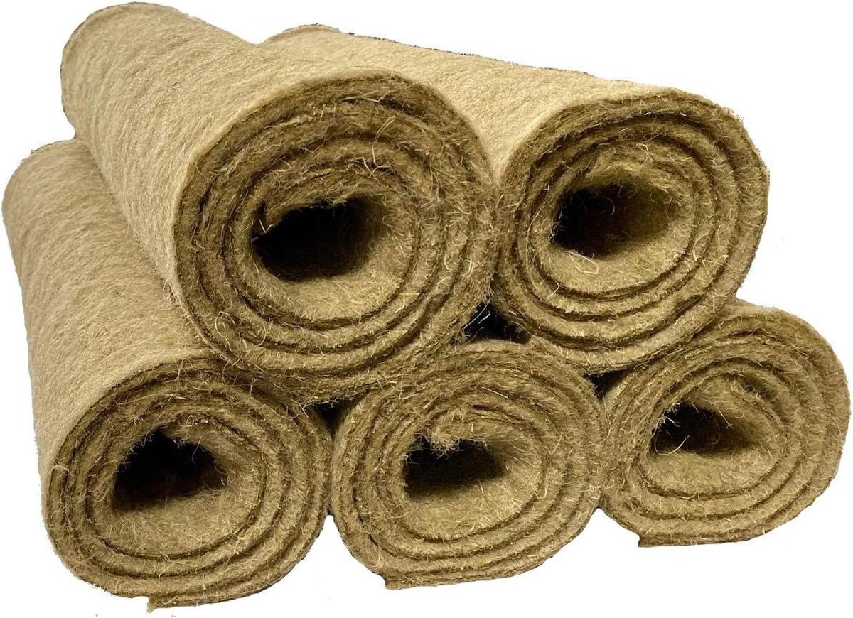 Hennep Bodembedekking - Knaagdier Mat - Verblijf Inrichten - Ecologisch Gekweekt - 20 x 45 cm - Natuurlijk