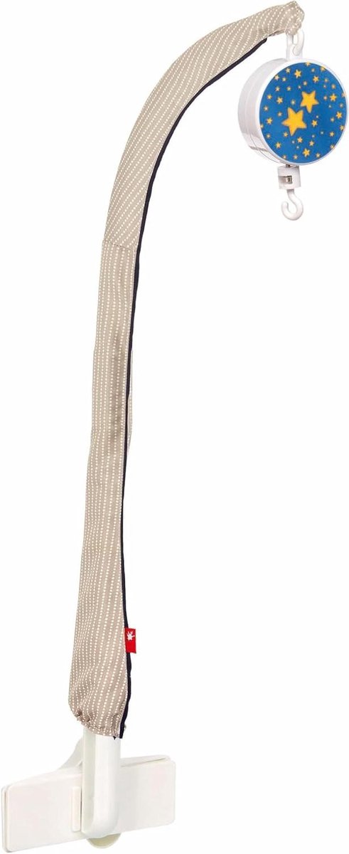 Mobiele houder - Muziekdoos baby - Babykamer decoratie - Met Brahms slaapliedje - 65 cm hoog - Beige