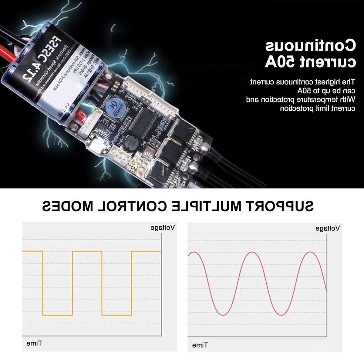 50A Elektronische Snelheidsregelaar V4.12 voor Elektrische Skateboards - Open Source, SK8-ESC, Hoogwaardige Prestaties