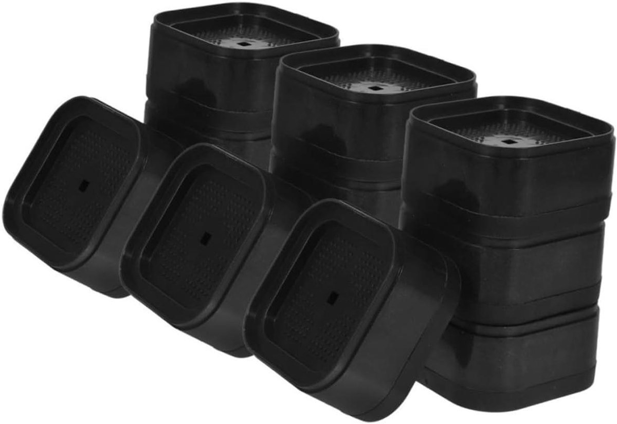 Antivibratie Pads - Wasmachine Dempers - Stabiliteit Verhoging - Vloer Bescherming - 7x7x3.5cm - Zwart